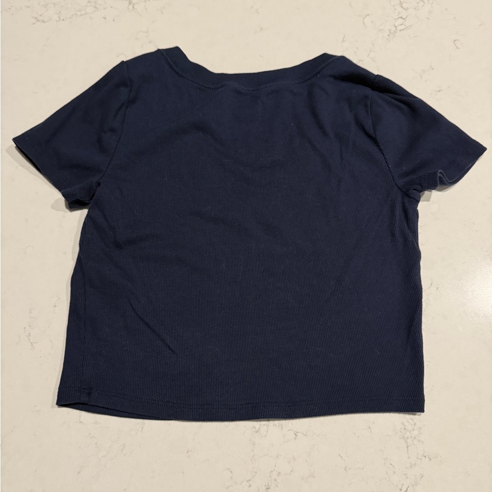 Navy Blue Hollister Crop Top
